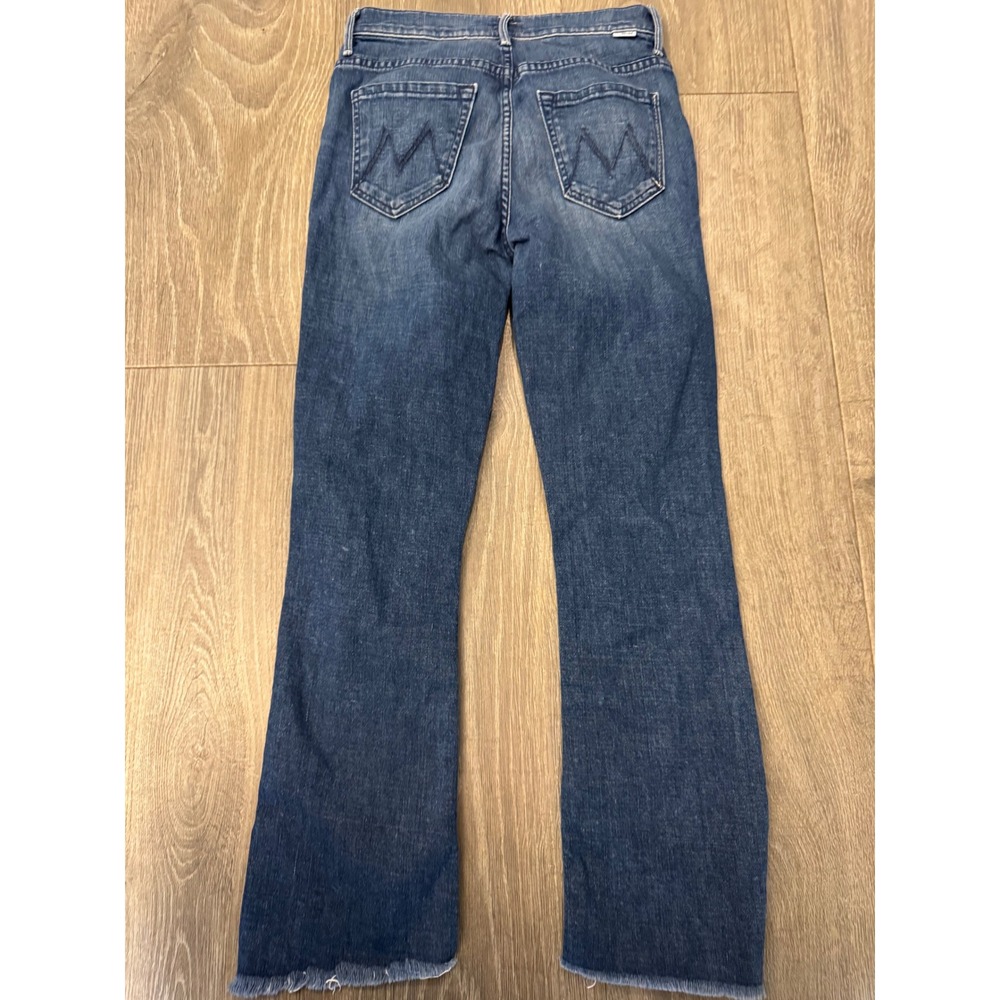 Mother The Hustler Ankle Fray High Rise Flare Jeans Blue Size 25